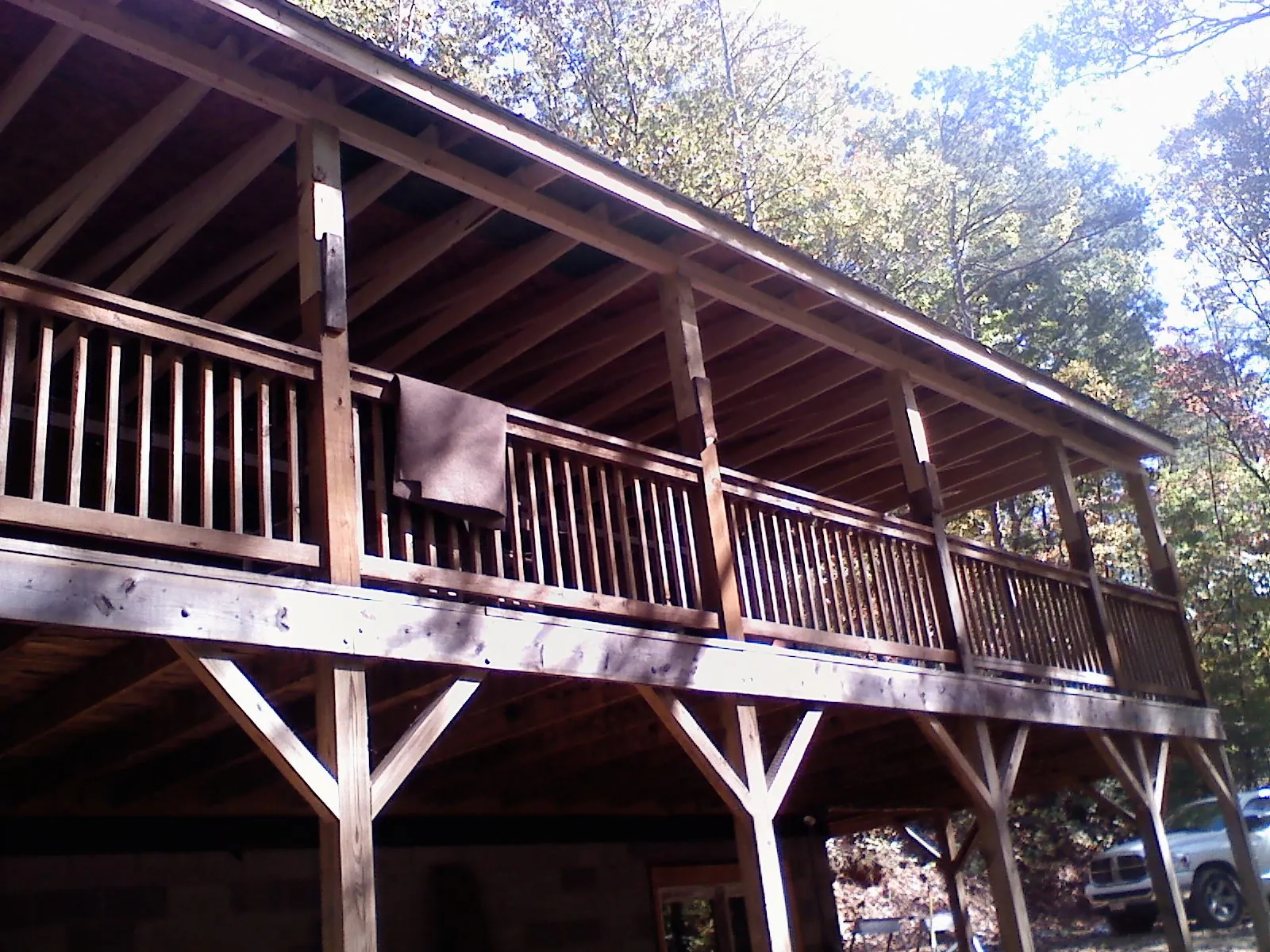 Timber framing under a new elevated porch and deck — Roof Leak Repair in Twin Falls by Roofing Brothers